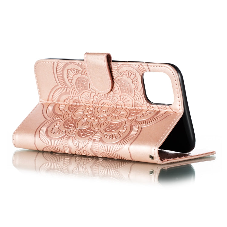 Mandala Embossing Pattern Horizontal Flip Leather Case for iPhone XI Max（2019）, with Holder & Card Slots & Wallet & Photo Frame & Lanyard, For iPhone 11 Pro Max, For iPhone 11 Pro