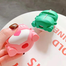 Load image into Gallery viewer, Universal Wireless Couple Green Pink Dinosaur Bluetooth Headphone Holder for Apple AirPods 1 / 2