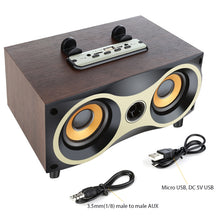 Load image into Gallery viewer, Portable Wooden Wireless Speaker Subwoofer Stero Radio FM Desktop Bluetooth Speakers
