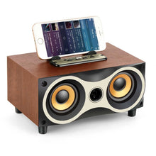 Load image into Gallery viewer, Portable Wooden Wireless Speaker Subwoofer Stero Radio FM Desktop Bluetooth Speakers
