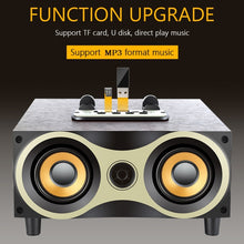 Load image into Gallery viewer, Portable Wooden Wireless Speaker Subwoofer Stero Radio FM Desktop Bluetooth Speakers
