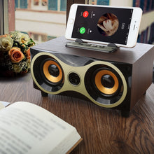 Load image into Gallery viewer, Portable Wooden Wireless Speaker Subwoofer Stero Radio FM Desktop Bluetooth Speakers