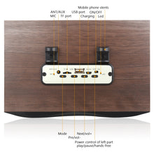 Load image into Gallery viewer, Portable Wooden Wireless Speaker Subwoofer Stero Radio FM Desktop Bluetooth Speakers