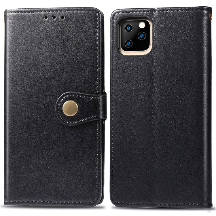 Retro Solid Color Leather Buckle Mobile Phone Protection Leather Case with Photo Frame & Card Slot & Wallet & Bracket Function for  iPhone XIR（2019）, For iPhone 11