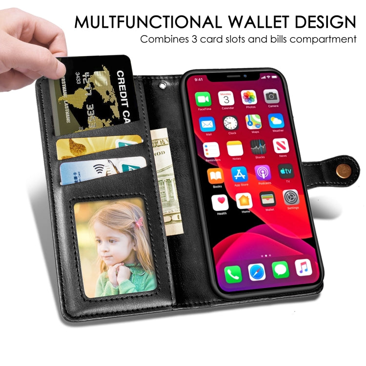 Retro Solid Color Leather Buckle Mobile Phone Protection Leather Case with Photo Frame & Card Slot & Wallet & Bracket Function for  iPhone XIR（2019）, For iPhone 11