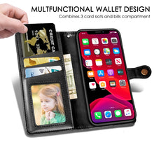 Load image into Gallery viewer, Retro Solid Color Leather Buckle Mobile Phone Protection Leather Case with Photo Frame &amp; Card Slot &amp; Wallet &amp; Bracket Function for  iPhone XIR（2019）, For iPhone 11