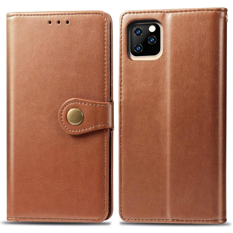 Retro Solid Color Leather Buckle Mobile Phone Protection Leather Case with Photo Frame & Card Slot & Wallet & Bracket Function for  iPhone XIR（2019）, For iPhone 11