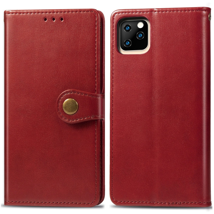 Retro Solid Color Leather Buckle Mobile Phone Protection Leather Case with Photo Frame & Card Slot & Wallet & Bracket Function for  iPhone XIR（2019）, For iPhone 11