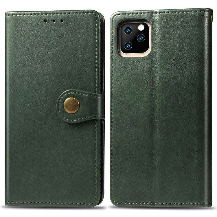 Retro Solid Color Leather Buckle Mobile Phone Protection Leather Case with Photo Frame & Card Slot & Wallet & Bracket Function for  iPhone XIR（2019）, For iPhone 11
