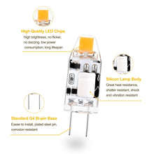 Load image into Gallery viewer, G4 1W 1 LEDs 110LM Bulb Chandelier Light Super Bright COB Silicone Bulbs,AC/DC 10-20V