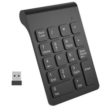 Load image into Gallery viewer, 18 Keys 2.4GHz Mini USB Numeric Keypad, Wireless Black