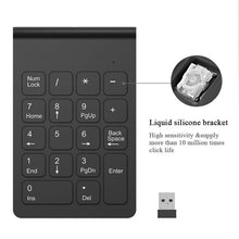 Load image into Gallery viewer, 18 Keys 2.4GHz Mini USB Numeric Keypad, Wireless Black