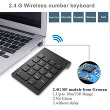 Load image into Gallery viewer, 18 Keys 2.4GHz Mini USB Numeric Keypad, Wireless Black