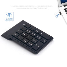 Load image into Gallery viewer, 18 Keys 2.4GHz Mini USB Numeric Keypad, Wireless Black