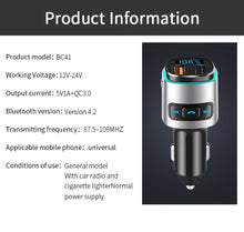 Load image into Gallery viewer, BC41 Multi-Functional MP3 Player, Bluetooth Receiver, USB Charger, Automobile Cigarette Lighter, BC41