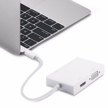 Load image into Gallery viewer, 4 in 1 USB 3.1 USB C Type C to HDMI VGA DVI USB 3.0 Adapter Cable for Laptop Apple Macbook Google Chromebook Pixel, USB3.0+HDMI+VGA+DVI to Type-C