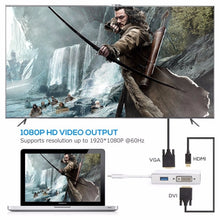 Load image into Gallery viewer, 4 in 1 USB 3.1 USB C Type C to HDMI VGA DVI USB 3.0 Adapter Cable for Laptop Apple Macbook Google Chromebook Pixel, USB3.0+HDMI+VGA+DVI to Type-C
