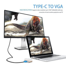 Load image into Gallery viewer, USB Type C to VGA 3-in-1 Hub Adapter supports USB Type C tablets and laptops for Macbook Pro / Google ChromeBook, VGA+USB3.0 to Type-C Gold, VGA+USB3.0 to Type-C Silver