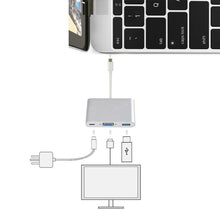 Load image into Gallery viewer, USB Type C to VGA 3-in-1 Hub Adapter supports USB Type C tablets and laptops for Macbook Pro / Google ChromeBook, VGA+USB3.0 to Type-C Gold, VGA+USB3.0 to Type-C Silver
