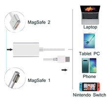 Load image into Gallery viewer, USB C to Magnetic Mag-Safe Adapter,Mag-Safe to Type C Charging Converter Adapter Compatible for MacBook Pro/Air,Nintendo Switch,Phone and Other USB C Devices, Compatible
