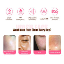 Load image into Gallery viewer, Duosi 2in1 Electric Facial Cleansing Brush Waterproof face Skin   Cleansing Massager Silicone Vibration Scrubber Pore   Clear Blackhead Remover