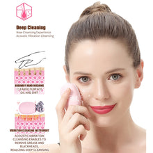 Load image into Gallery viewer, Duosi 2in1 Electric Facial Cleansing Brush Waterproof face Skin   Cleansing Massager Silicone Vibration Scrubber Pore   Clear Blackhead Remover