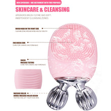 Load image into Gallery viewer, Duosi 2in1 Electric Facial Cleansing Brush Waterproof face Skin   Cleansing Massager Silicone Vibration Scrubber Pore   Clear Blackhead Remover