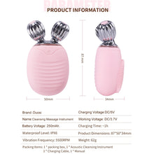 Load image into Gallery viewer, Duosi 2in1 Electric Facial Cleansing Brush Waterproof face Skin   Cleansing Massager Silicone Vibration Scrubber Pore   Clear Blackhead Remover