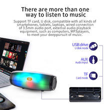Load image into Gallery viewer, T&amp;G TG165 5W*2 Portable Wireless Speaker Speaker With Dancing LED Flashing Light Mp3 AUX USB FM Radio Stereo Subwoofer