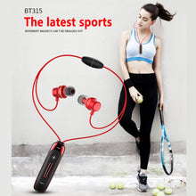 Load image into Gallery viewer, BT315 Sport Bluetooth Headset Wireless Stereo Earphone Bluetooth 4.1 Earpiece With Mic Sport Bass Magnetic Necklace Earpiece