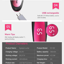 Load image into Gallery viewer, Duosi DY-102 Portable Pen Style Heated Long-Lasting Electric Ironing   Eyelash Curler USB Rechargeable Electric Heated Makeup   Curling Clip