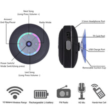 Load image into Gallery viewer, BTS-08 Wireless Bluetooth Speaker Waterproof Led FM Radio Subwoofer Bluetooth Column TF Card Suction Cup Mini Shower Speaker