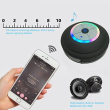 Load image into Gallery viewer, BTS-08 Wireless Bluetooth Speaker Waterproof Led FM Radio Subwoofer Bluetooth Column TF Card Suction Cup Mini Shower Speaker