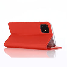 Load image into Gallery viewer, For iPhone 11 Pro  Ultra-thin Voltage Plain Magnetic Suction Card Is Suitable TPU+PU Mobile Phone Jacket with Chuck and Bracket., For iPhone 11 Pro