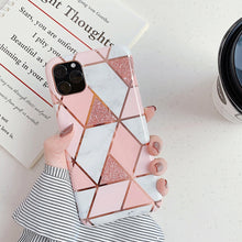 Load image into Gallery viewer, For iPhone 11 Plating Colorful Geometric Pattern Mosaic Marble TPU Mobile Phone Case, For iPhone 11