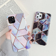 Load image into Gallery viewer, For iPhone 11 Plating Colorful Geometric Pattern Mosaic Marble TPU Mobile Phone Case, For iPhone 11