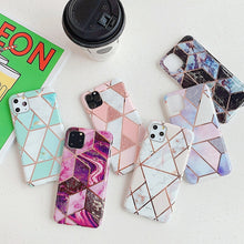 Load image into Gallery viewer, For iPhone 11 Plating Colorful Geometric Pattern Mosaic Marble TPU Mobile Phone Case, For iPhone 11