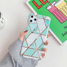 Load image into Gallery viewer, For iPhone 11 Plating Colorful Geometric Pattern Mosaic Marble TPU Mobile Phone Case, For iPhone 11