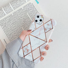 Load image into Gallery viewer, For iPhone 11 Plating Colorful Geometric Pattern Mosaic Marble TPU Mobile Phone Case, For iPhone 11