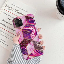 Load image into Gallery viewer, For iPhone 11 Plating Colorful Geometric Pattern Mosaic Marble TPU Mobile Phone Case, For iPhone 11