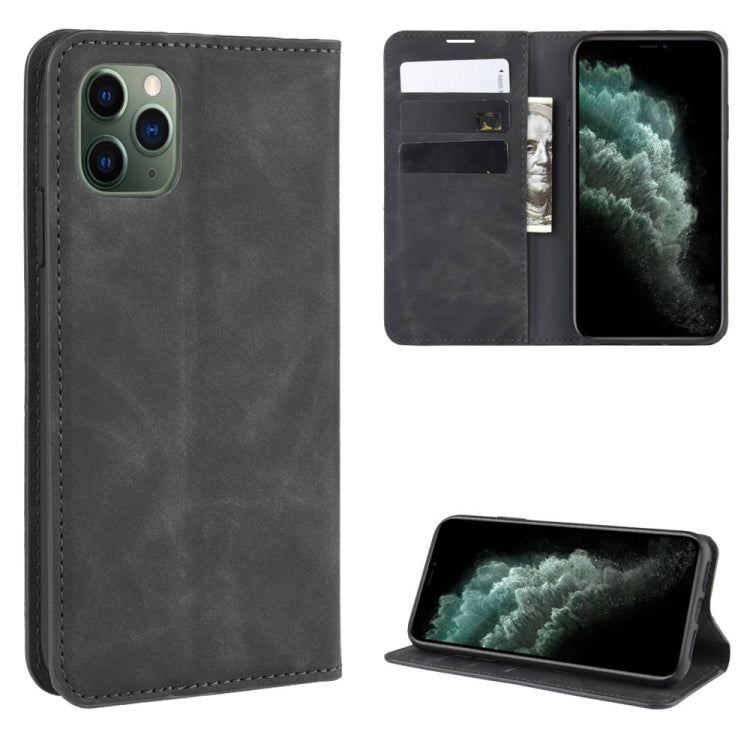 For iPhone 11 Pro Max   Retro-skin Business Magnetic Suction Leather Case with Purse-Bracket-Chuck, For iPhone 11 Pro Max