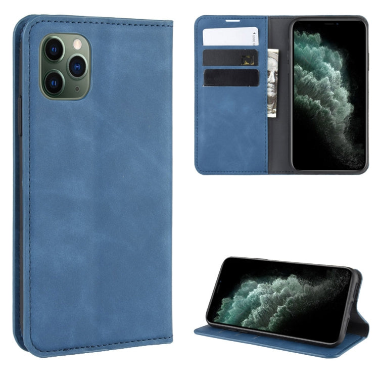 For iPhone 11 Pro Max   Retro-skin Business Magnetic Suction Leather Case with Purse-Bracket-Chuck, For iPhone 11 Pro Max