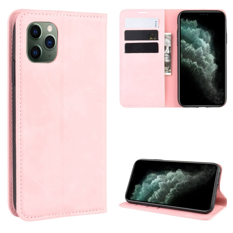 For iPhone 11 Pro Max   Retro-skin Business Magnetic Suction Leather Case with Purse-Bracket-Chuck, For iPhone 11 Pro Max