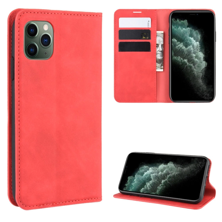 For iPhone 11 Pro Max   Retro-skin Business Magnetic Suction Leather Case with Purse-Bracket-Chuck, For iPhone 11 Pro Max