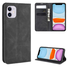 Load image into Gallery viewer, For iPhone 11   Retro-skin Business Magnetic Suction Leather Case with Purse-Bracket-Chuck, For iPhone 11