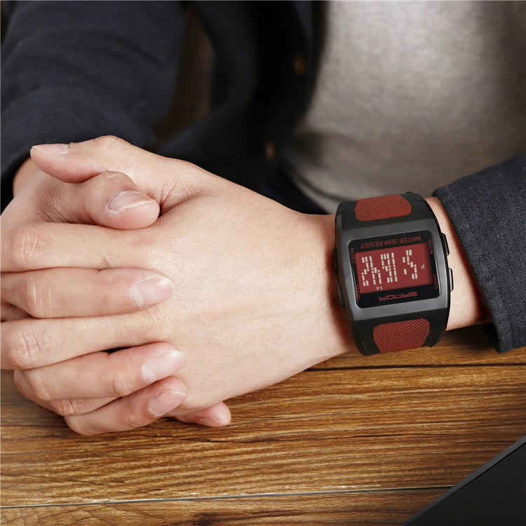SANDA 222 Men Sports Outdoor Mountaineering Digital Electronic Watch Square Multi functional Waterproof Watch
