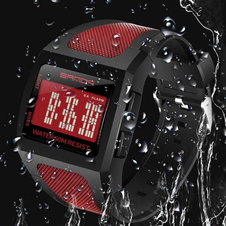 SANDA 222 Men Sports Outdoor Mountaineering Digital Electronic Watch Square Multi functional Waterproof Watch