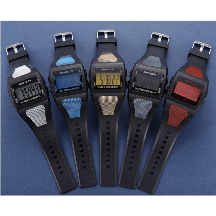 SANDA 222 Men Sports Outdoor Mountaineering Digital Electronic Watch Square Multi functional Waterproof Watch