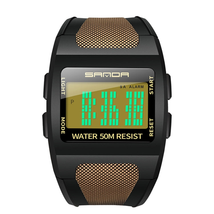SANDA 222 Men Sports Outdoor Mountaineering Digital Electronic Watch Square Multi functional Waterproof Watch
