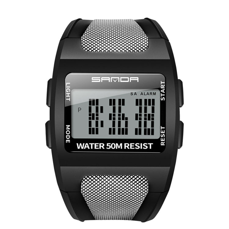 SANDA 222 Men Sports Outdoor Mountaineering Digital Electronic Watch Square Multi functional Waterproof Watch